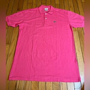 lacoste polo shirt men size 7 XXL Pink Preppy Casual NWOT